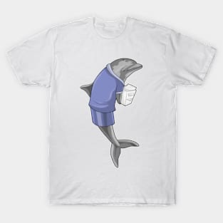 Dolphin as Secretary with Stack of paper T-Shirt